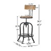 TOAOTBNBO Industrial Swivel Barstools, Modern Bar Stool with Adjustable Seat, Metal Bar Chair with Soft Backrest, Light Brown - 3 of 4