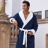 ADR Men's Robe, Plush Fleece Hooded Bathrobe Man, Long Warm Cozy Bath Robe Man - 3 of 4