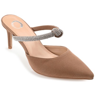 Journee Womens Lunna Mules Mid Stiletto Pointed Toe Pumps