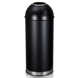 65L/17 Gallon Heavy Duty Stainless Steel Round Commercial Trash Can, Open Top Waste Bin for Kitchen Home Office Restaurant - 1 of 4