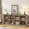 8-Cube Storage Organizer Bookshelf, 3-Tier Farmhouse Horizontal Wood Bookcase, 62" Long Low Storage Shelf for Entryway, Living Room - 3 of 4