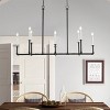 8-Light Candle Farmhouse Chandelier, Rectangular Black Metal Light Fixture for Dining Room - 3 of 4