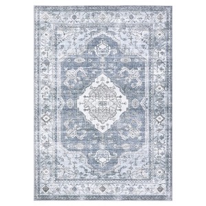 Area Rugs for Living Room - Machine Washable, Non-Slip, Stain Resistant, Soft Boho Vintage, Low Pile Thin Carpet - 1 of 4