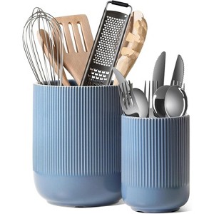 Utensil Holder, 7.3"+5.4" Ceramic Kitchen Utensil Holder for Countertop, Large Cooking Utensil Crocks - 1 of 4