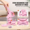 VEVOR 3-IN-1 Button Maker, 1/1.25/2.28 inch(25/32/58mm) Pin Maker, 300pcs Button Parts,Button Maker Machine with Panda Magic Book, Pink - 4 of 4