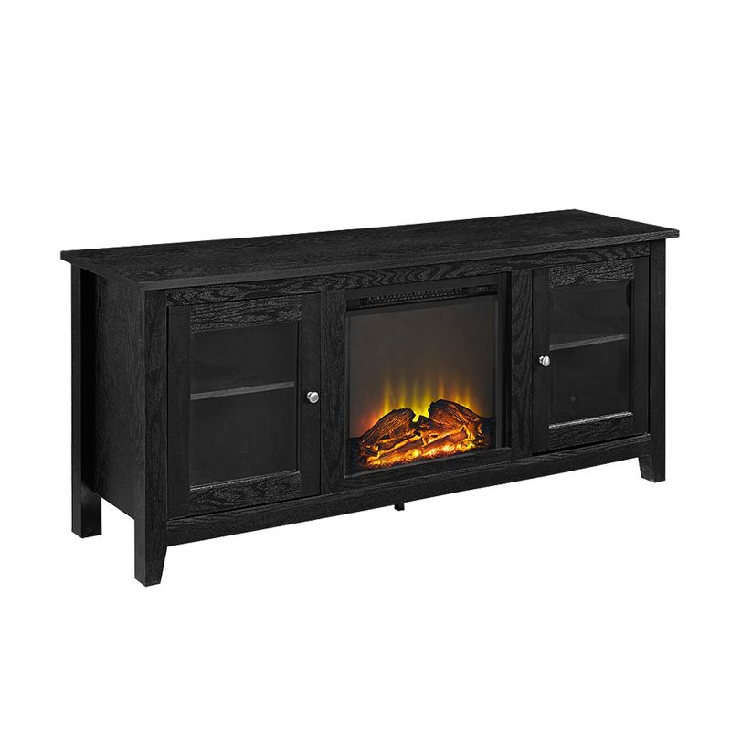 Transitional Glass Door Fireplace TV Stand for TVs up to 65" - Saracina Home, 4 of 14