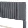 Full/Queen Size Upholstered Platform Bed Frame, Bed Frame with 2 Storage Drawers and 1 Twin Trundle, No Box Spring Needed - 3 of 4