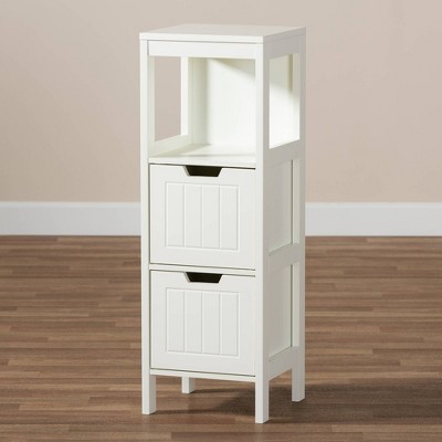 Reuben White Wood 2-Drawer Storage Cabinet