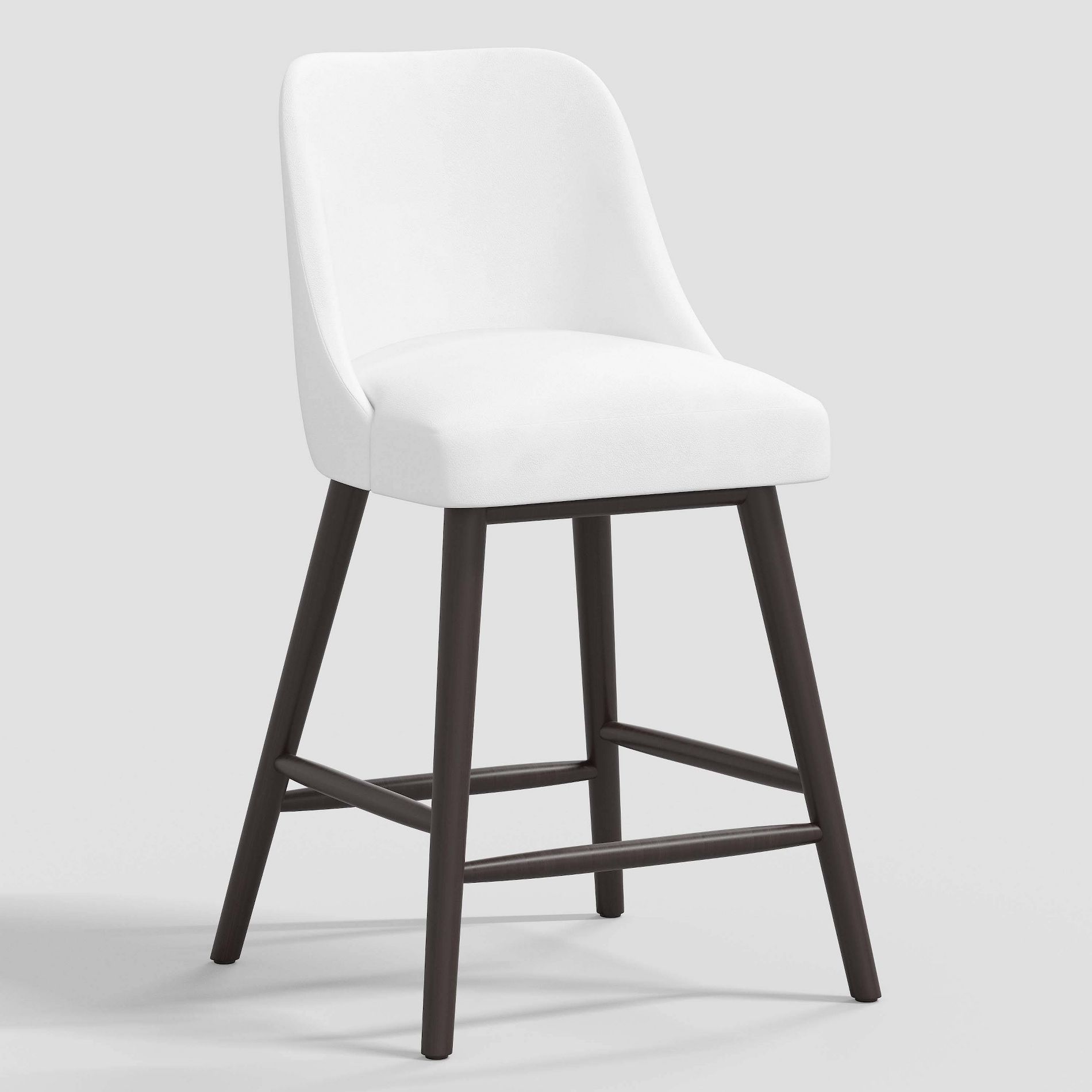 Geller Counter Height Barstool Velvet White - Threshold™: Luxe Square Upholstered, Rubberwood Frame, 250lb Capacity