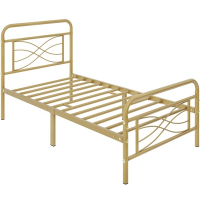 Yaheetech Vintage Twin Size Metal Bed Frame With Headboard, Black : Target