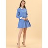 INSPIRE CHIC Women's Plaid Long Sleeve Button Contrast Point Collar Shirt Dress - 2 of 4