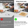Itopfox Bamboo Trivet Set - Heat-Resistant Natural Bamboo Hot Pads for Pots, Dishes & Teapots, Includes 2 Square & 2 Round Mats with Storage Rack - 3 of 4