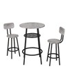 NicBex 3-Piece Counter Height Dining Set, Round Bar Table Set, Small Dining Table with 2 Stools for 2, Kitchen Table Set with Metal Frame - 2 of 4