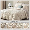 Tufted King Duvet Cover Set, Soft Lightweight 3 - Piece Boho Embroidery Bedding in Beige - 3 of 4