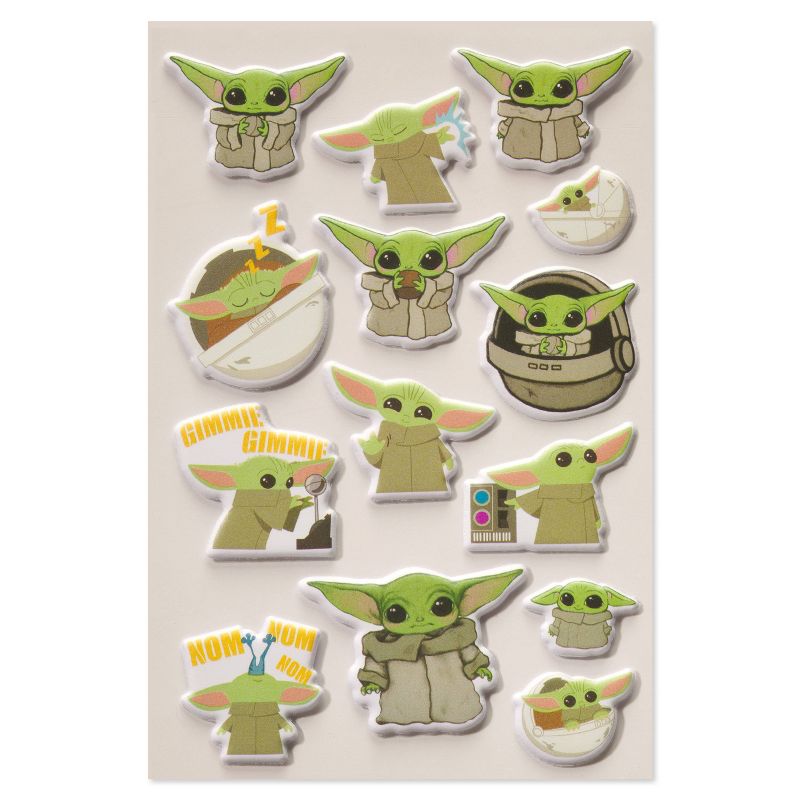 Star Wars Baby Yoda 28ct Puffy Stickers, 4 of 5