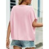 Coolmee Women Casual V Neck Short Sleeve Knitted Cardigan Lightweight Button Sweater Jacket - 3 of 4