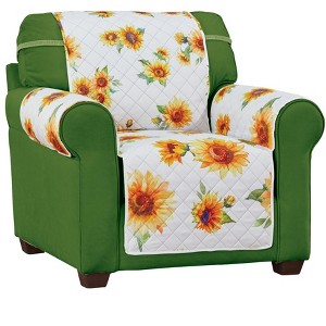 Collections Etc Reversible Sunflower Quilted Furniture Protector - 1 of 2