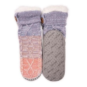 MUK LUKS Women's Short Cable Slipper Sock - 1 of 4