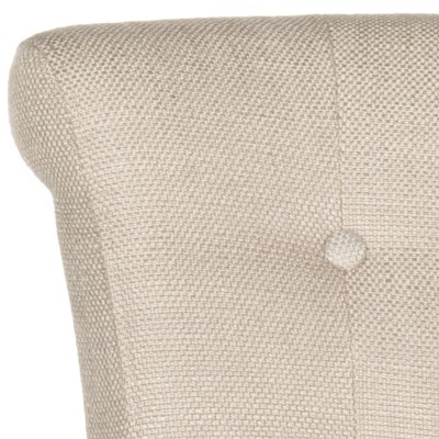 Biscuit Beige Linen and Espresso Birchwood 20" Counter Stool