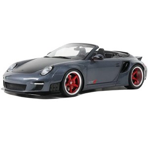 Porsche 911 LB-Works Alpha 9 Gray with Black Hood 1/18 Model Car by GT Spirit - 1 of 4