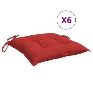 vidaXL Durable Chair Cushions 6 Pack - 19.7"x19.7"x2.8" Oxford Fabric in Vibrant Red - Outdoor and Indoor Use - Comfort and Quality - 1 of 4