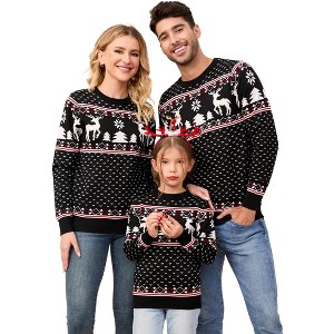 Coolmee Men's Ugly Xmas Sweater Funny Knit Christmas Sweater Long Sleeve Crewneck Holiday Pullover Unisex Gift - 1 of 4