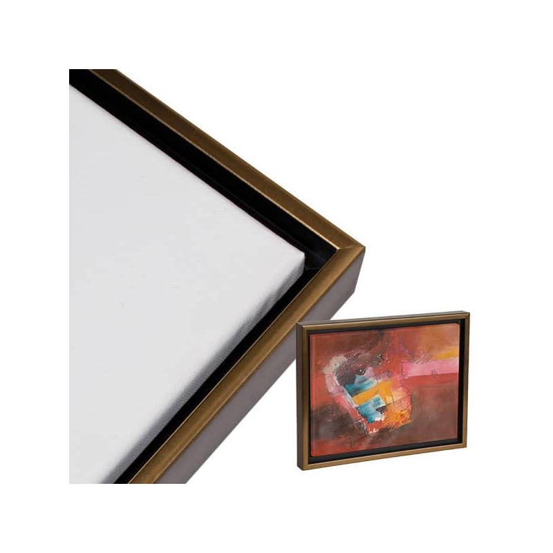Creative Mark Illusions Floater Frame for 3/4 Inch Depth Stretched Canvas - Walnut & Gold, 1 of 7