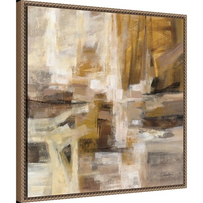 Sylvie Beaded Bronze Framed Abstract Canvas Wall Art, 22 x 22 inches