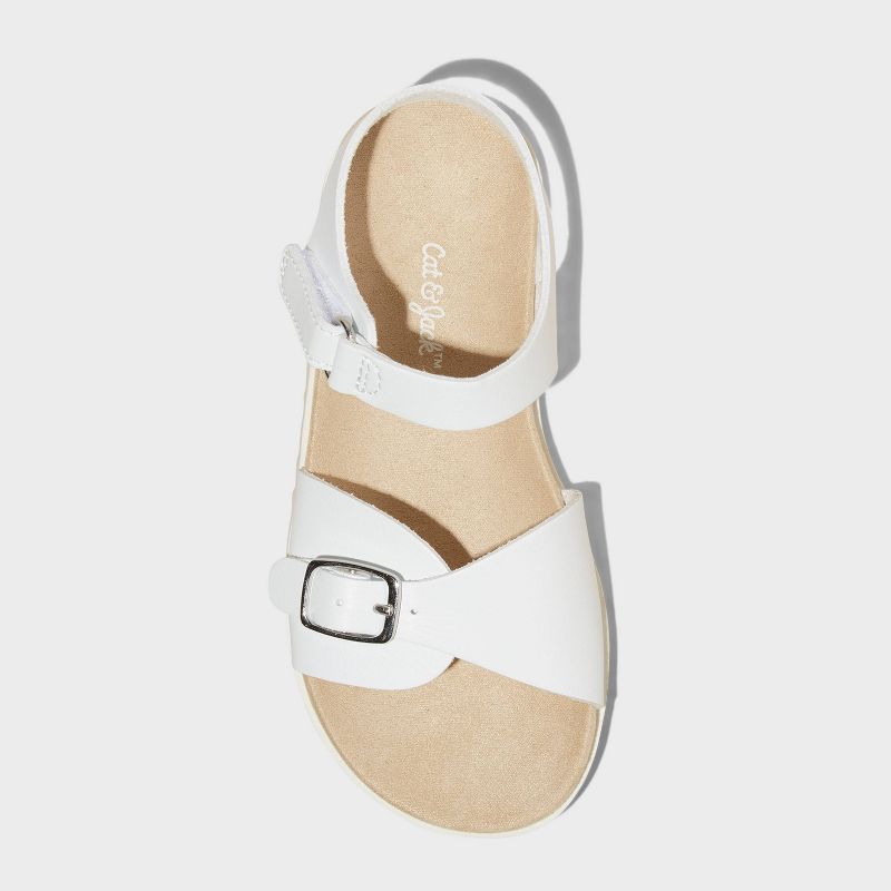Toddler Shaelyn Footbed Sandals - Cat & Jack™ Solid White 8t : Target
