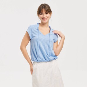 Women's Cap Sleeve Ruffled V-Neck Tie Top - Universal Thread™ : Target