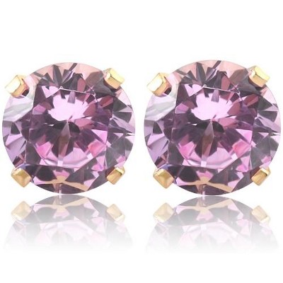Pompeii3 1Ct TW Amethyst Studs in 10k White or Yellow Gold