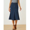 Allegra K Women's Casual Denim High Waisted A-Line Flared Midi Skirts - 4 of 4