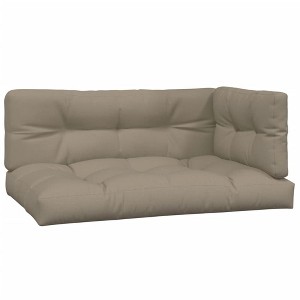 vidaXL Pallet Cushions 3 pcs Taupe Fabric - Outdoor/Indoor Sofa, Patio, Garden - 100% Polyester, Water Resistant, Soft Hollow Fiber Filling - 1 of 4