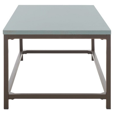 48" Barn Blue Pine Wood Rectangular Coffee Table with Storage