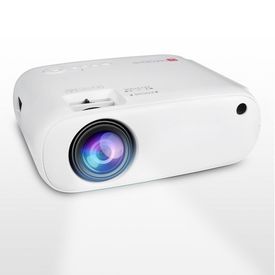 Dartwood Premium 1080P FHD Projector - Portable Home Theater Projector with Built-in Speaker - 200 Inch Image (White)