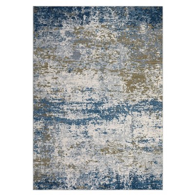 Washable Modern Abstract Rug Non Slip Low Pile Rug Soft Throw Floor Cover Foldable Indoor Carpet for Living Room Bedroom Playroom Nursery