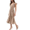 August Sky Women's V-neck Short Sleeves Floral Midi Dress - 3 of 4