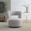 Kumasinova Modern 360° Swivel Chair, Teddy Fabric Accent Chair, Curved Barrel Chair, Comfy Round Reading Chair for Living Room, Bedroom, Nursery - 2 of 4