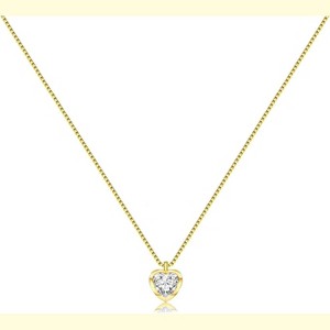 Heart Pendant Choker Necklace for Women, with Polishing Cloth and Velvet Bag - 1 of 4