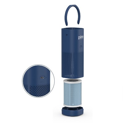 Blue Portable HEPA Air Purifier with Odor Absorbing Filter