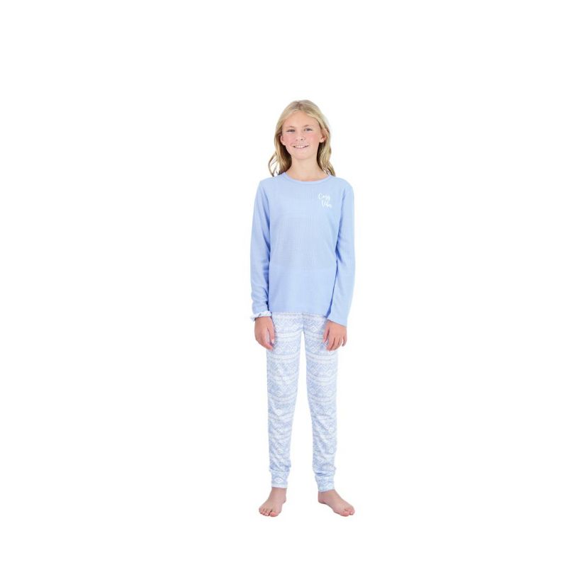 Sleep On It Girls 2-Piece Hacci Pajama Set with Matching Scrunchie, 2 of 7