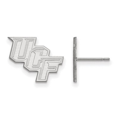 Black Bow Jewelry 14k White Gold Central Florida Knights NCAA Post Earrings