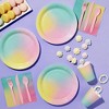 Blue Panda 80-Pack Pastel Rainbow Disposable Paper Plates 9" Birthday Party Supplies - 3 of 4
