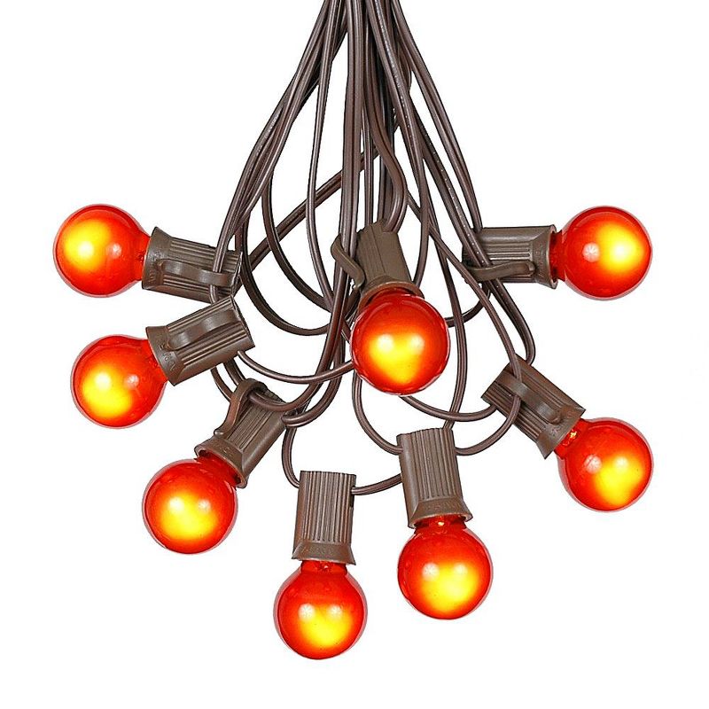 Novelty Lights 100 Feet G30 Globe Outdoor Patio String Lights, Brown Wire, 2 of 7