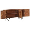 vidaXL Solid Mango Wood Sideboard with V-Shaped Steel Legs - Spacious Rustic Cabinet for Living Room, Lounge Area - 3 of 4