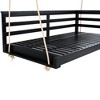 YOOCOZZ Wooden Patio Country Twin Size Swing Daybed with 4pcs 96-inch Hemp Ropes - 4 of 4