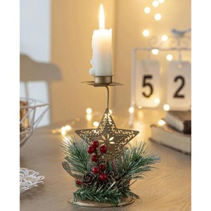 Christmas Golden Wrought Iron Candlestick Window Table Decoration Christmas Decorations Arrangement - 1 of 3