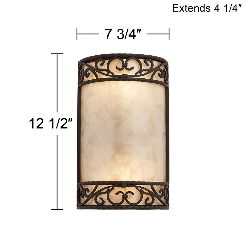 John Timberland Natural Mica Rustic Wall Light Sconce Walnut Brown Metal Scroll 7 3/4" Fixture for Bedroom Bathroom Vanity Reading Living Room House, 4 of 9