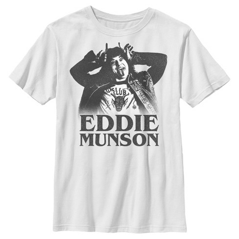 Boy's Stranger Things Crazy Eddie T-shirt - White - Large : Target