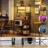Bakers Rack Microwave Stand with Power Outlet, Led Lights & Wire Basket, Kitchen Rack with 10 S-shaped Hooks, Utility Storage Shelf Rack - 3 of 4
